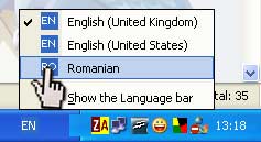 Language Bar on Windows XP ToolBar